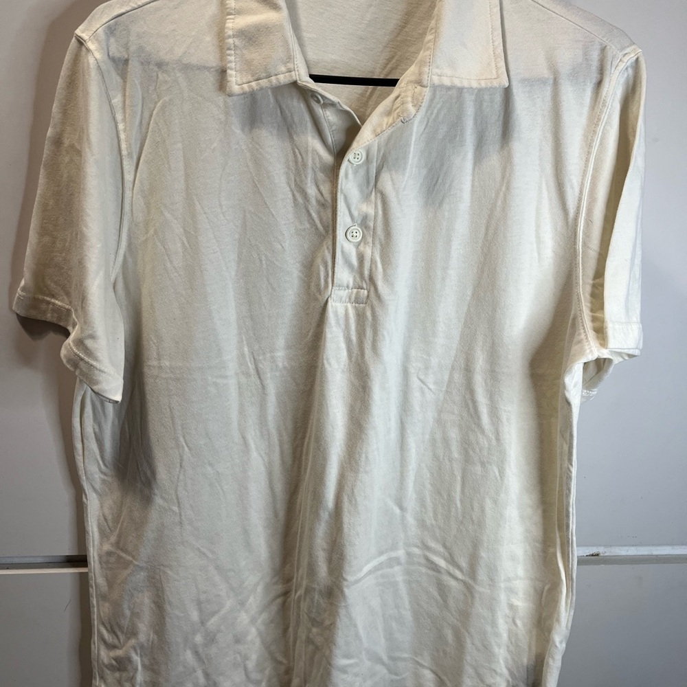 Old Navy Men's Polo Shirt - Ivory Cream